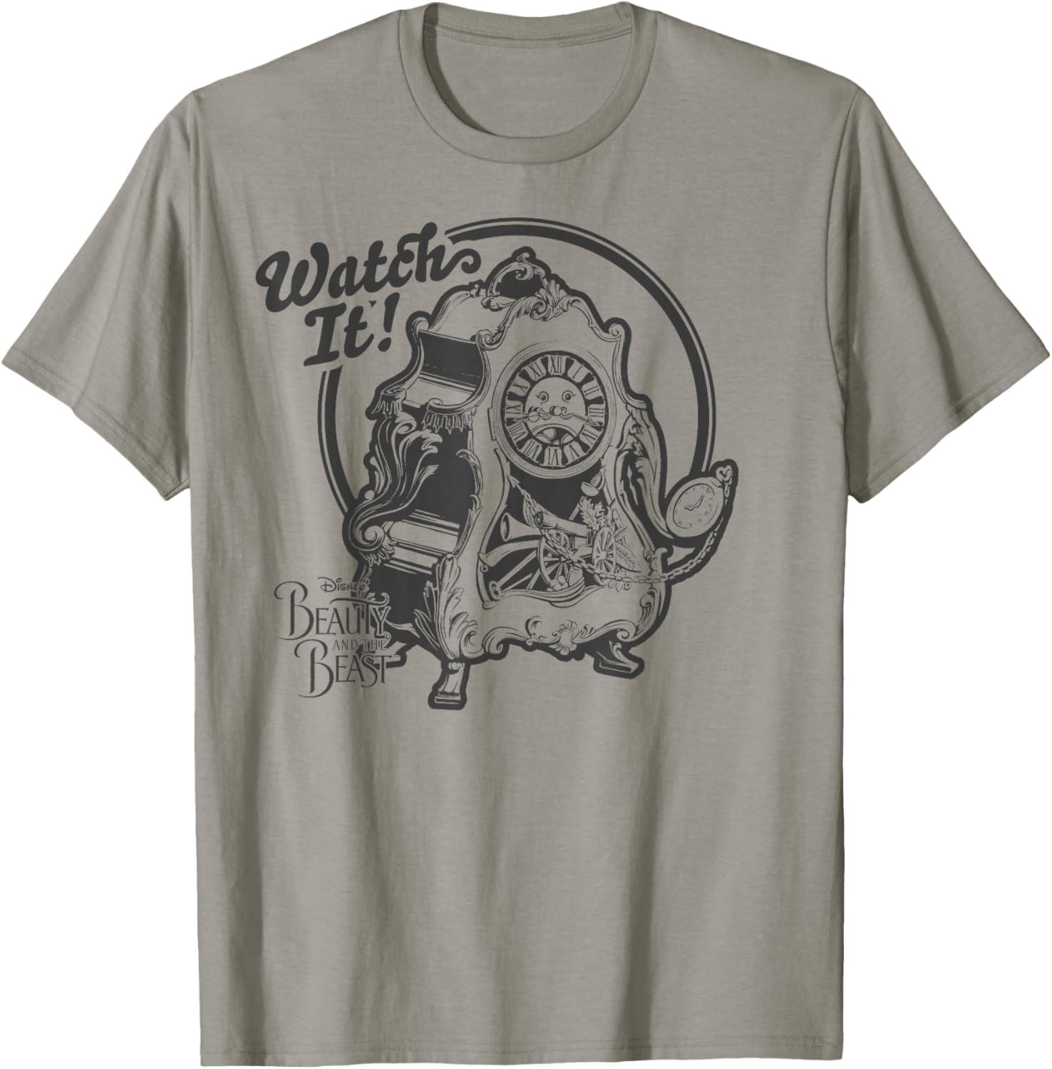 Disney Beauty & The Beast Cogsworth Watch It Graphic T-Shirt - T-Shirt | Sand