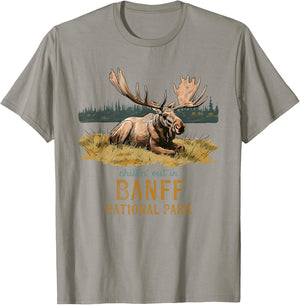 Chillin' Out In Banff National Park Alberta Moose Souvenir T-Shirt - T-Shirt | Sand