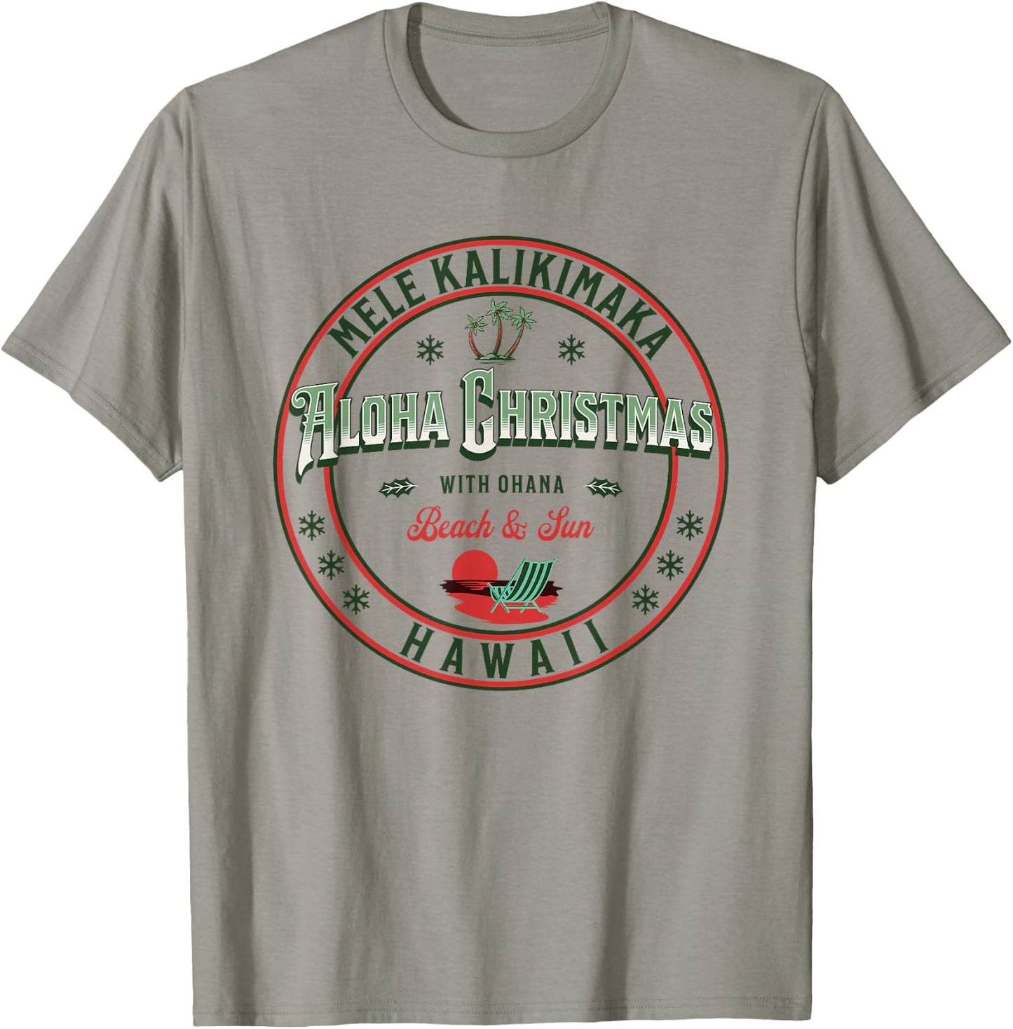 Hawaii Christmas - Mele Kalikimaka - Aloha - Ohana Hawaiian T-Shirt - T-Shirt | Sand