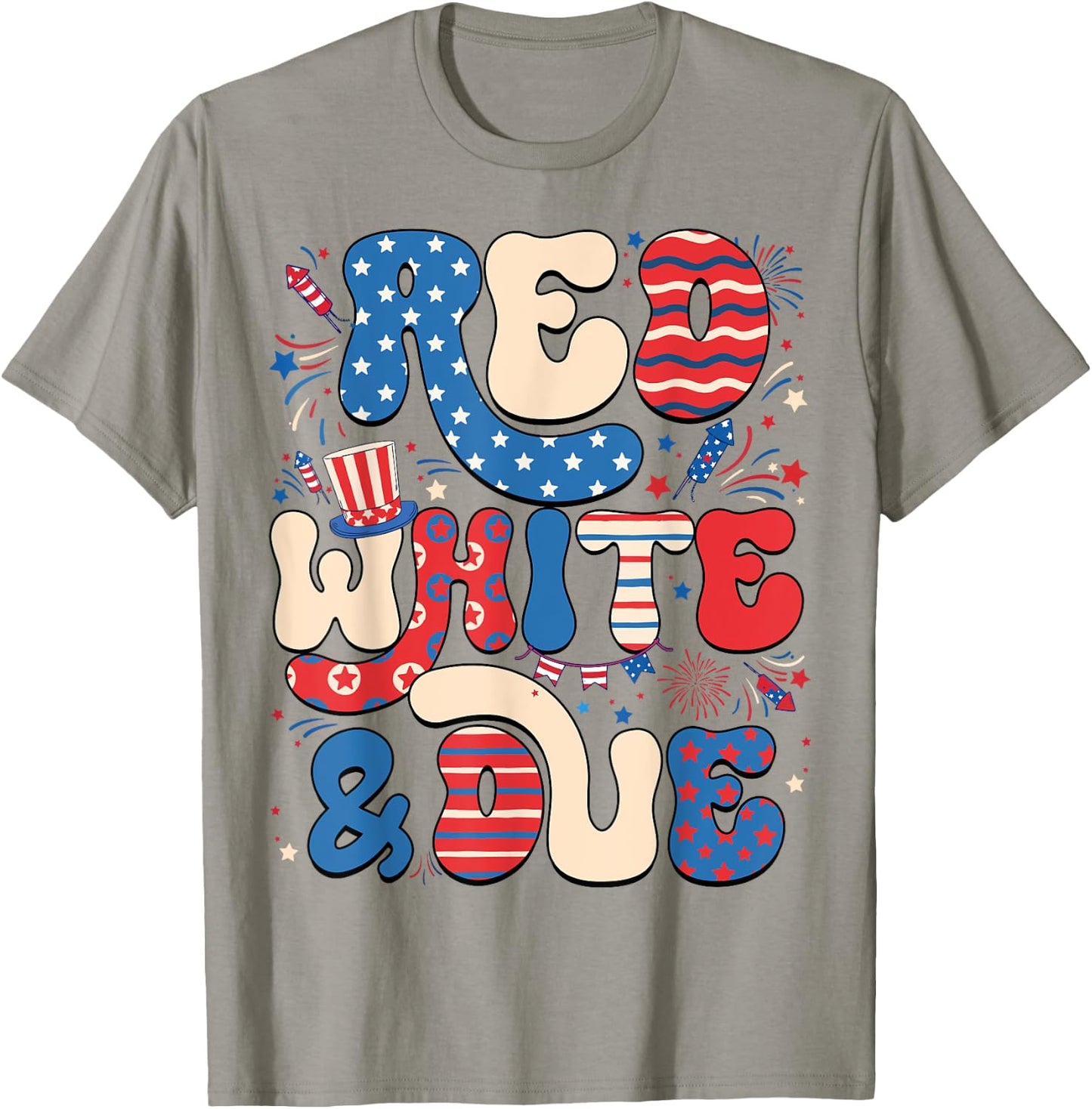 Red White And Due Retro Cute 4th Of July Pregnancy Patriotic T-Shirt - T-Shirt | Sand