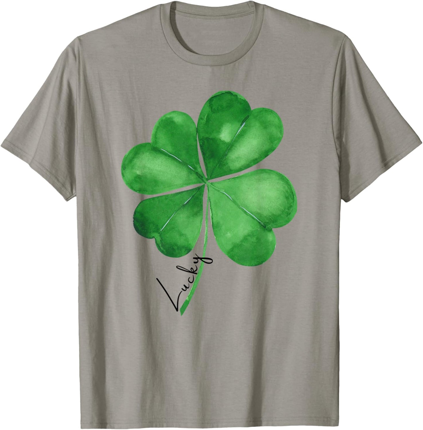 St Patricks Day Shirt Women's - Shamrock Clover Graphic T-Shirt - T-Shirt | Sand