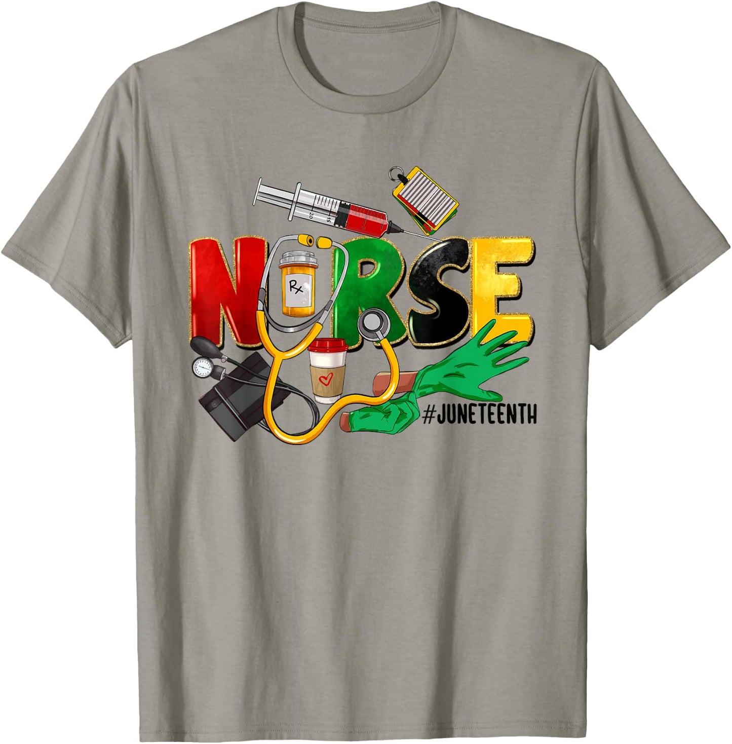 Juneteenth Nurse Black Women Black History Month Nursing T-Shirt - T-Shirt | Sand