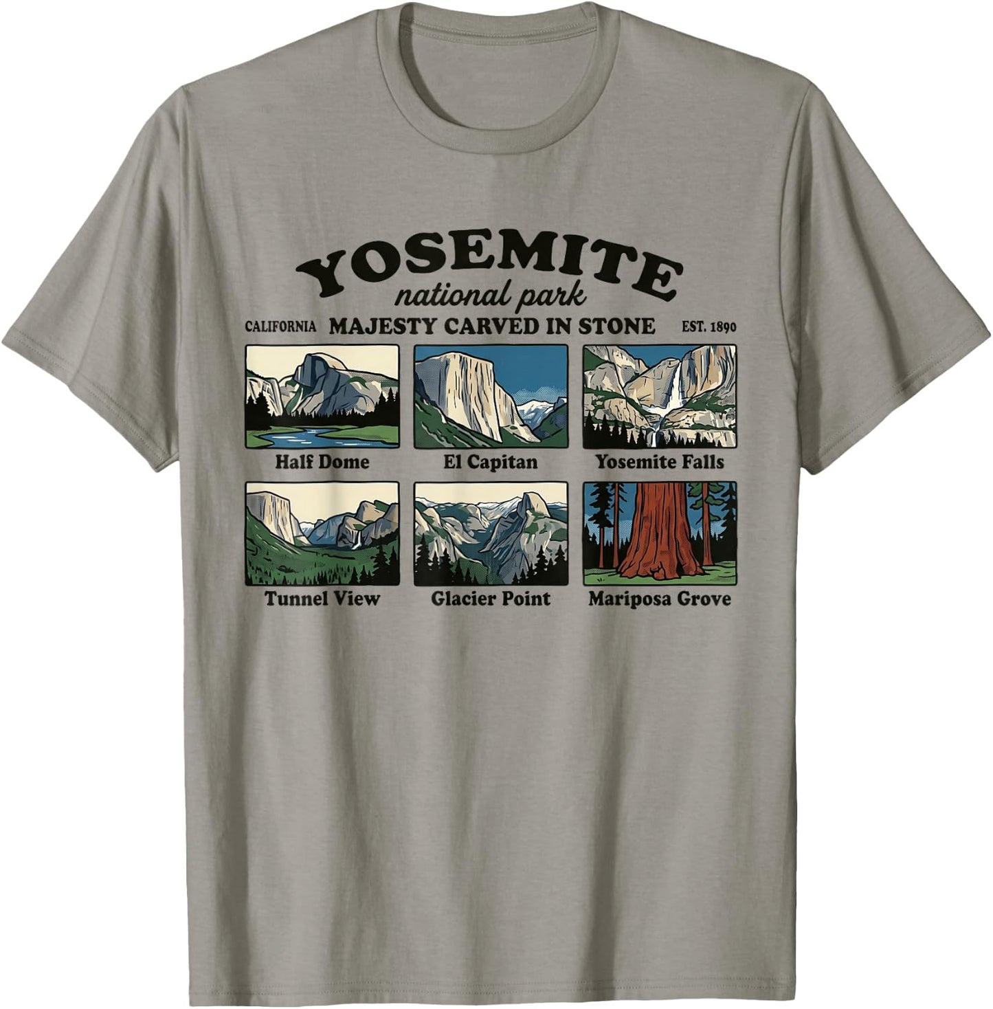 Vintage Yosemite National Park Est 1890 California Souvenir T-Shirt - T-Shirt | Sand
