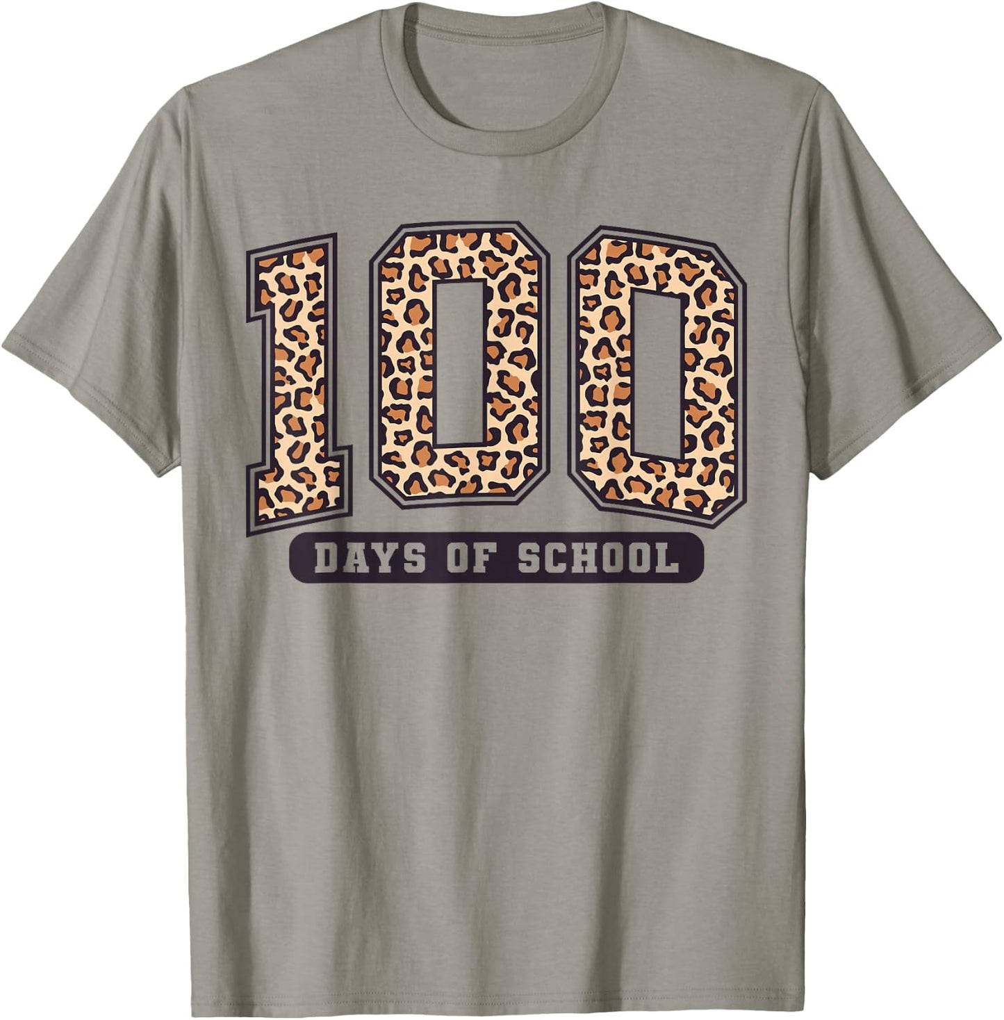 100 Days of School Leopard Teacher Women Girl 100th Day T-Shirt - T-Shirt | Sand