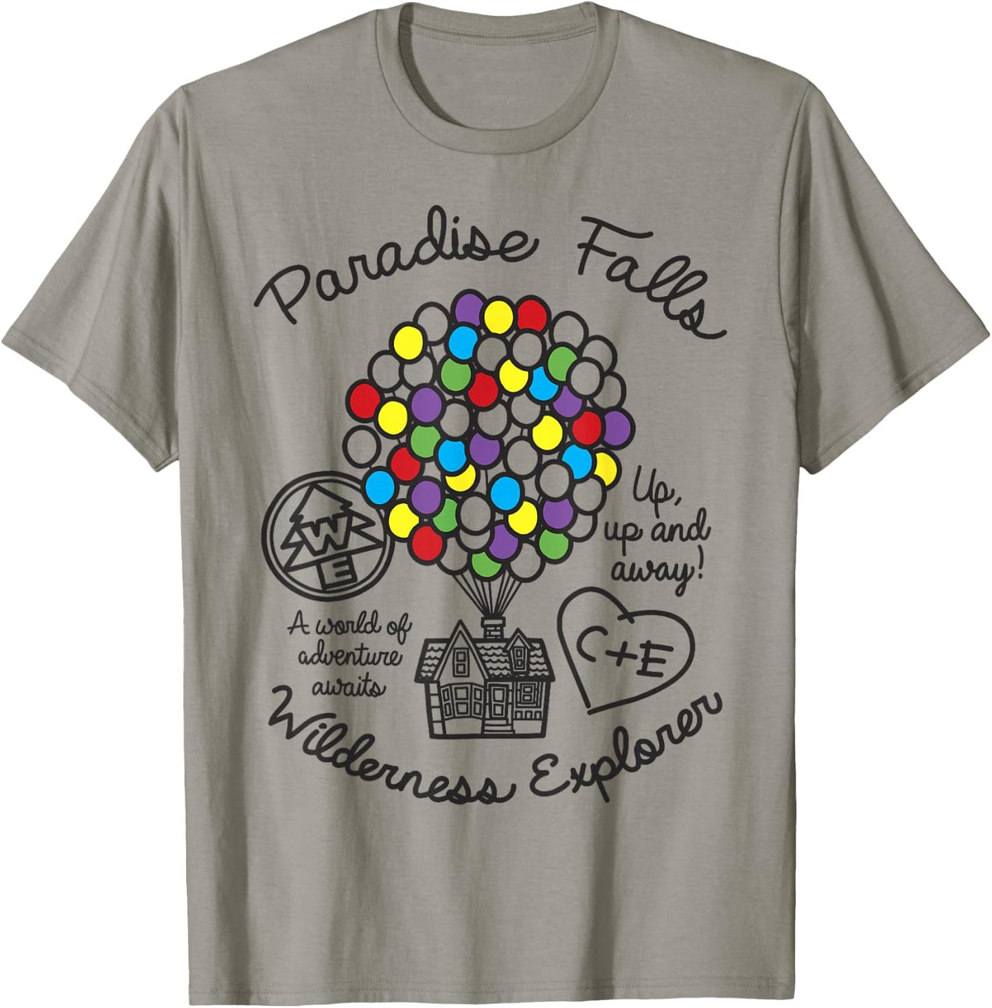 Disney Pixar Up Paradise Falls Wilderness Explorer Balloons T-Shirt - T-Shirt | Sand