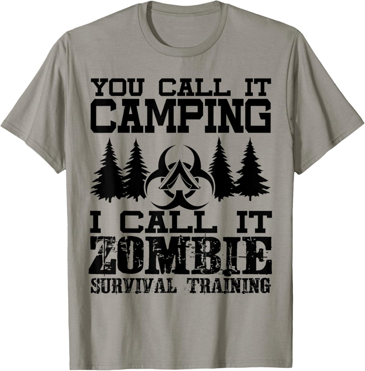 Zombie Survival Training Camping Shirt - Funny Halloween T-Shirt - T-Shirt | Sand
