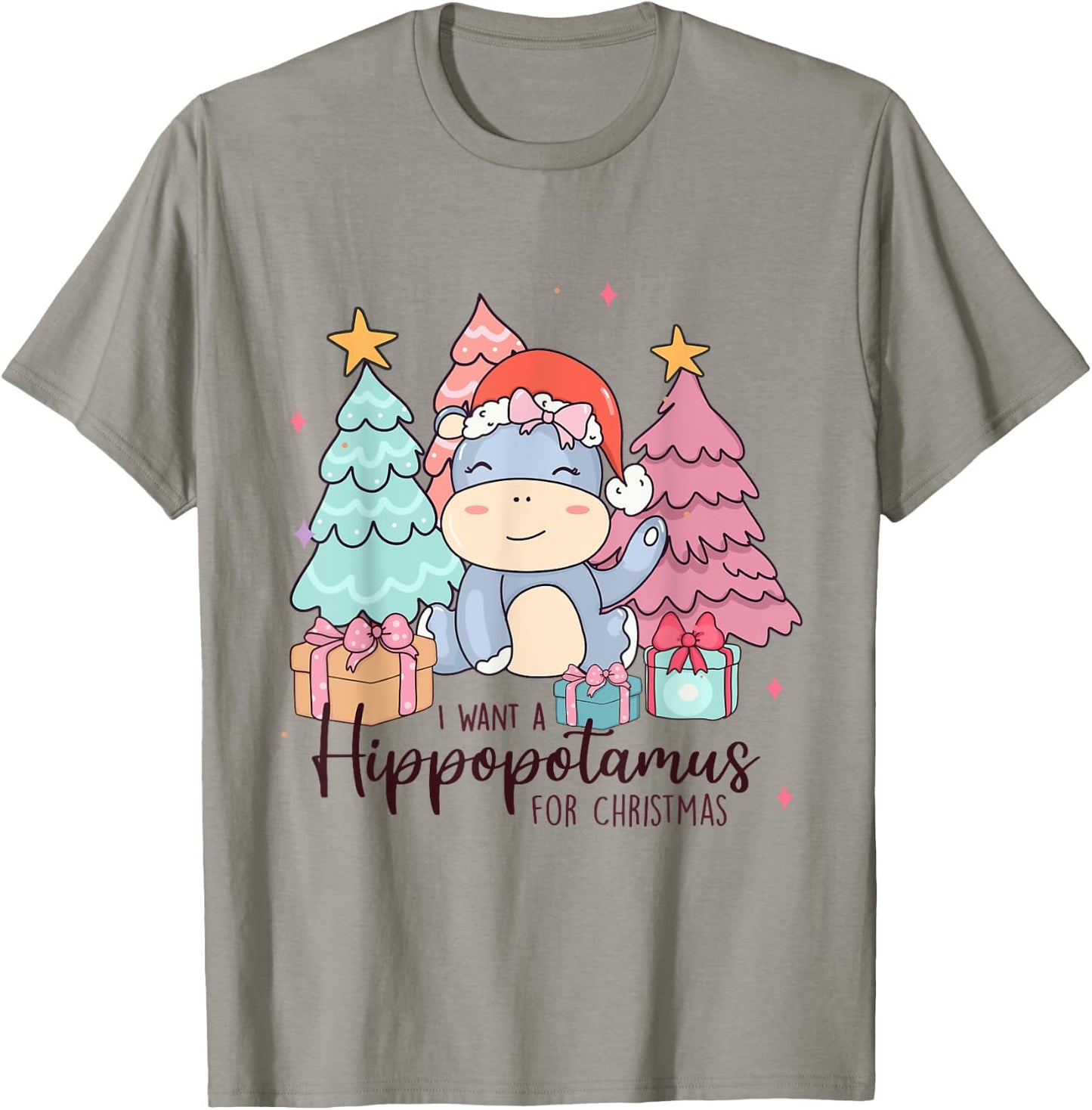 I Want A Hippopotamus For Christmas Xmas Hippo Kid Toddler T-Shirt - T-Shirt | Sand
