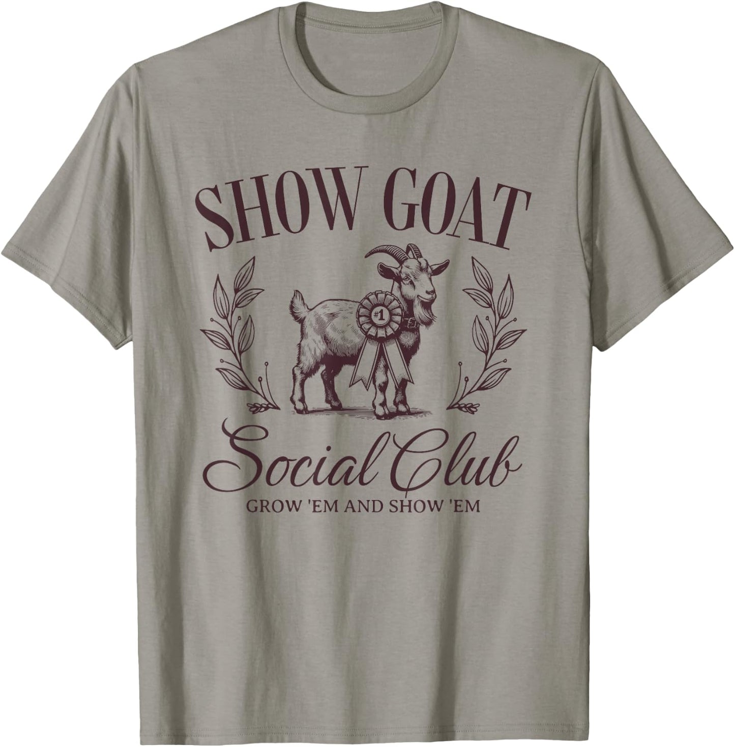 Show Goat Social Club Show Barn Mom Stock Show Agriculture T-Shirt - T-Shirt | Sand
