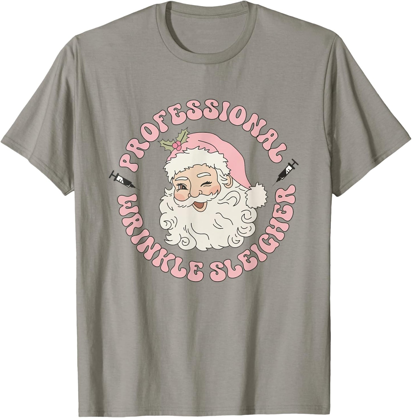 Women Retro Botox Nurse Xmas Professional Wrinkle Sleigher T-Shirt - T-Shirt | Sand