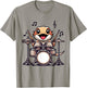 Funny Drummer Bearded Dragon Playing Drum Musician T-Shirt - T-Shirt | Sand
