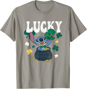 Disney Lilo & Stitch St. Patrick's Day Lucky Stitch T-Shirt - T-Shirt | Sand