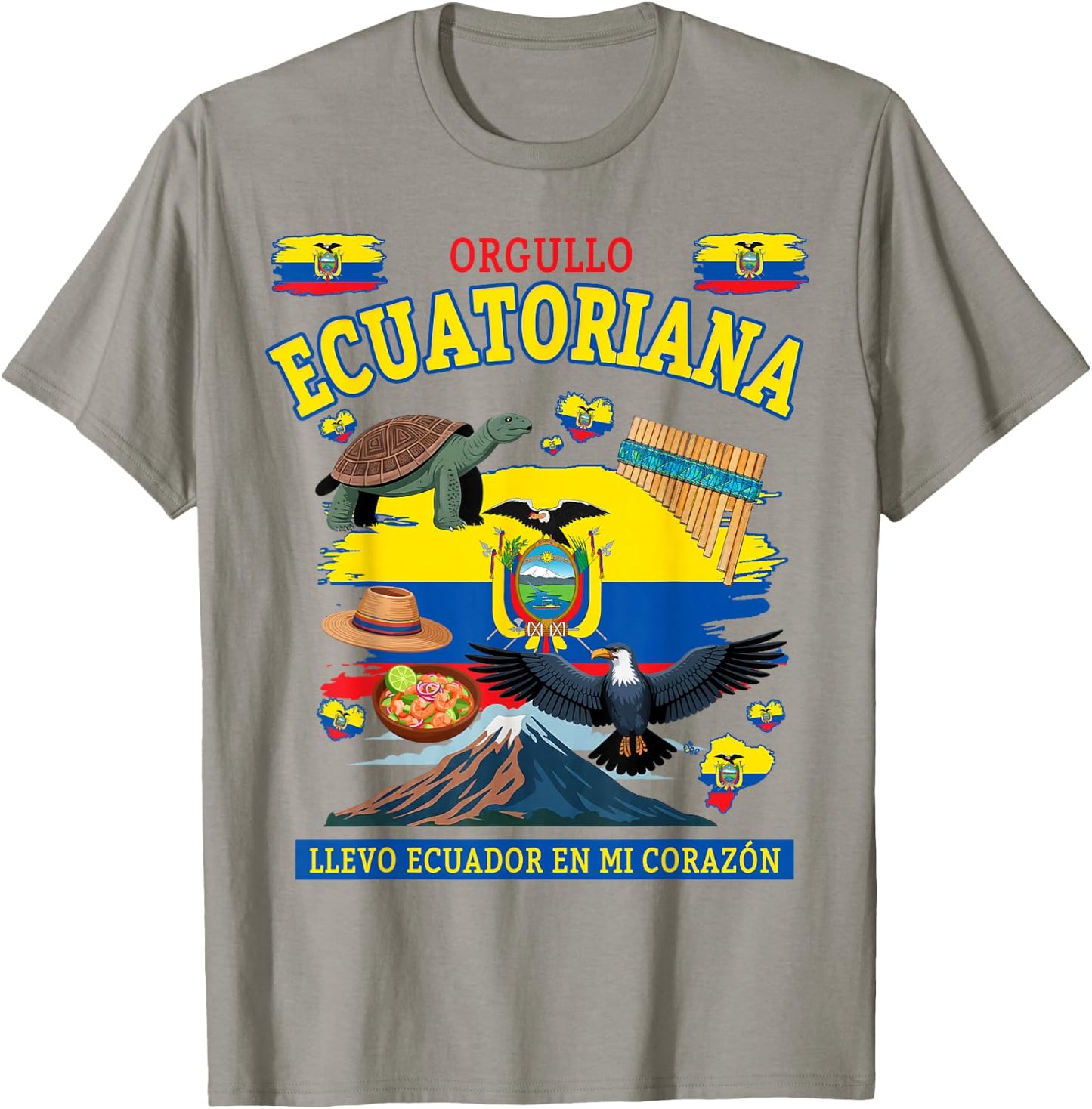 Ecuatoriana Ecuador Flag Idea Ecuadorian Cultural T-Shirt - T-Shirt | Sand