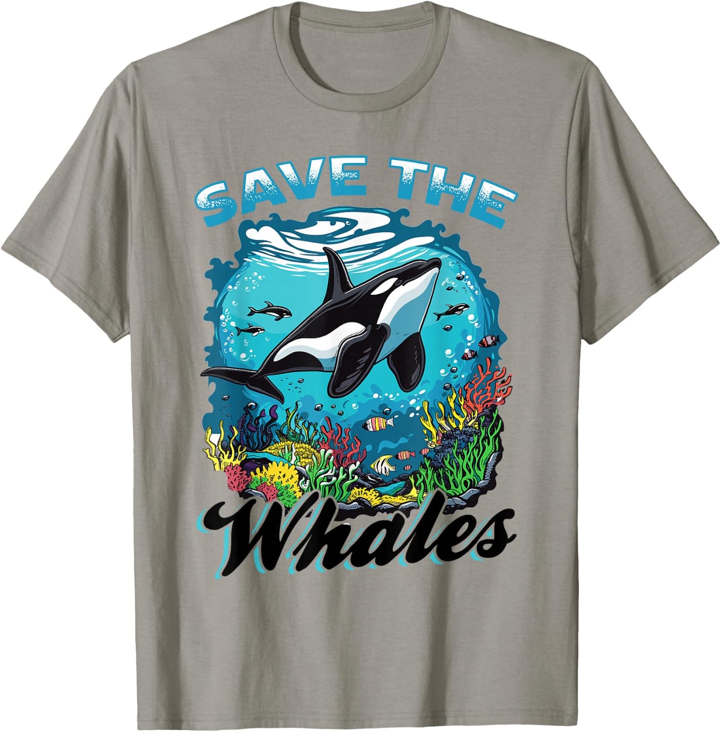 Funny Orca Animal Save The Whales T-Shirt - T-Shirt | Sand