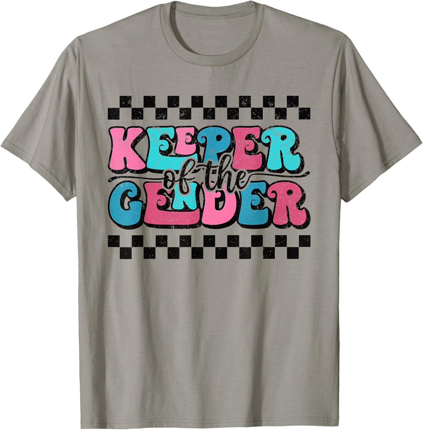 Keeper Of The Gender Cute Reveal Baby Announcement Party T-Shirt - T-Shirt | Sand
