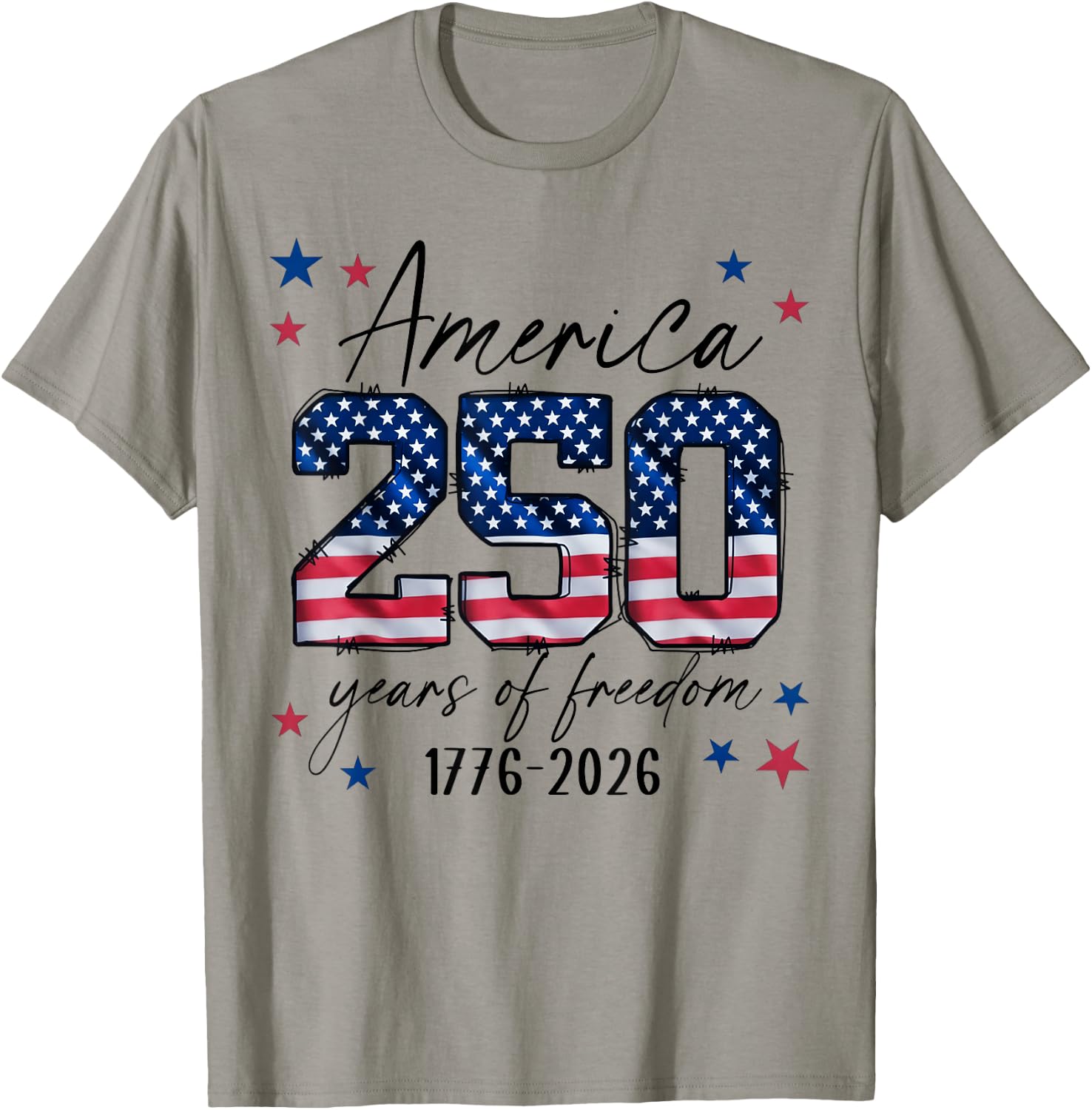 America USA 250th Years of Freedom 4th of July T-Shirt - T-Shirt | Sand