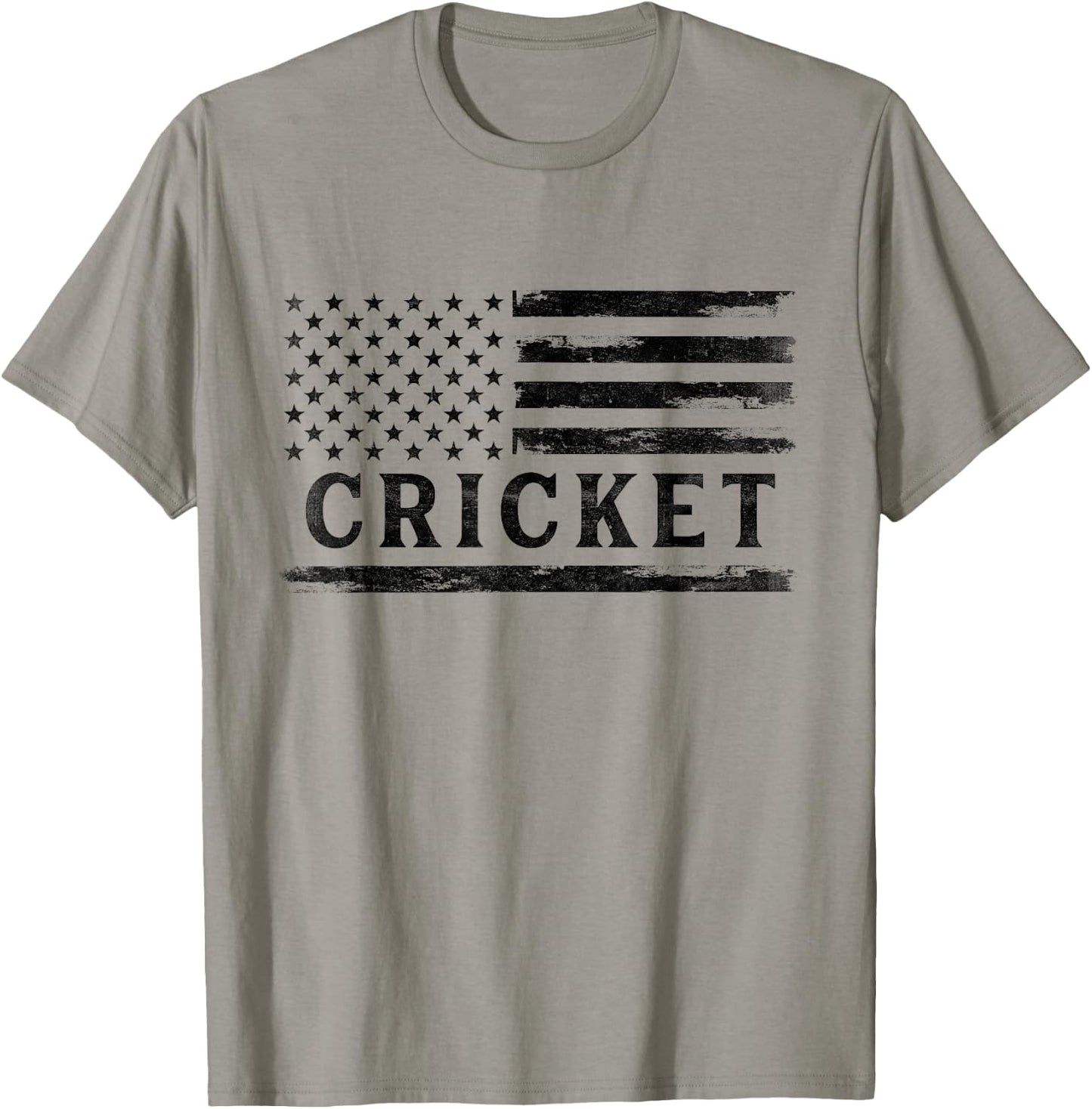 Cricket Black Vintage USA Flag Player Coach T-Shirt - T-Shirt | Sand