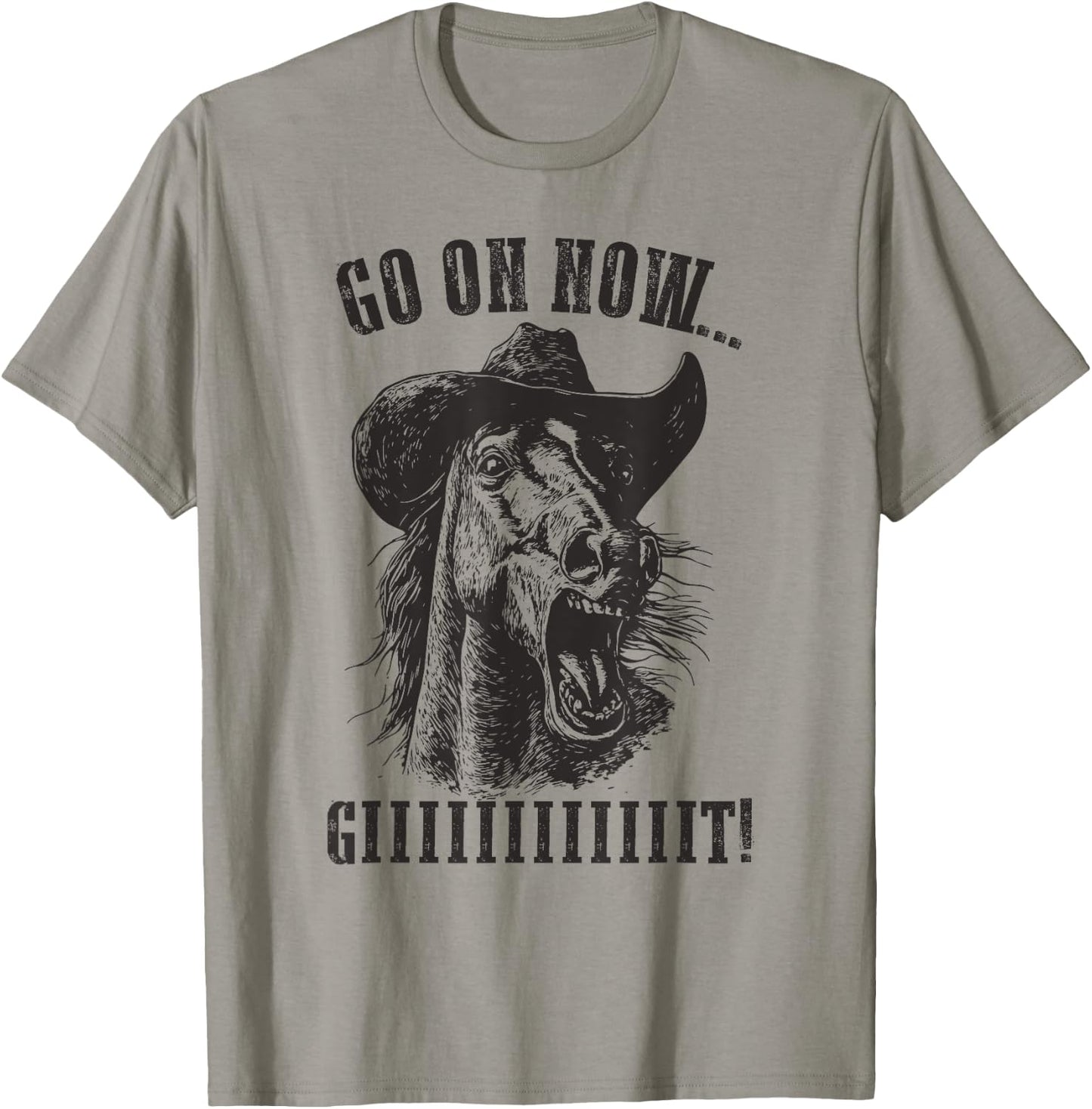 Vintage Cowboy Horse Shirt - Go On Now Git Western Horse T-Shirt - T-Shirt | Sand