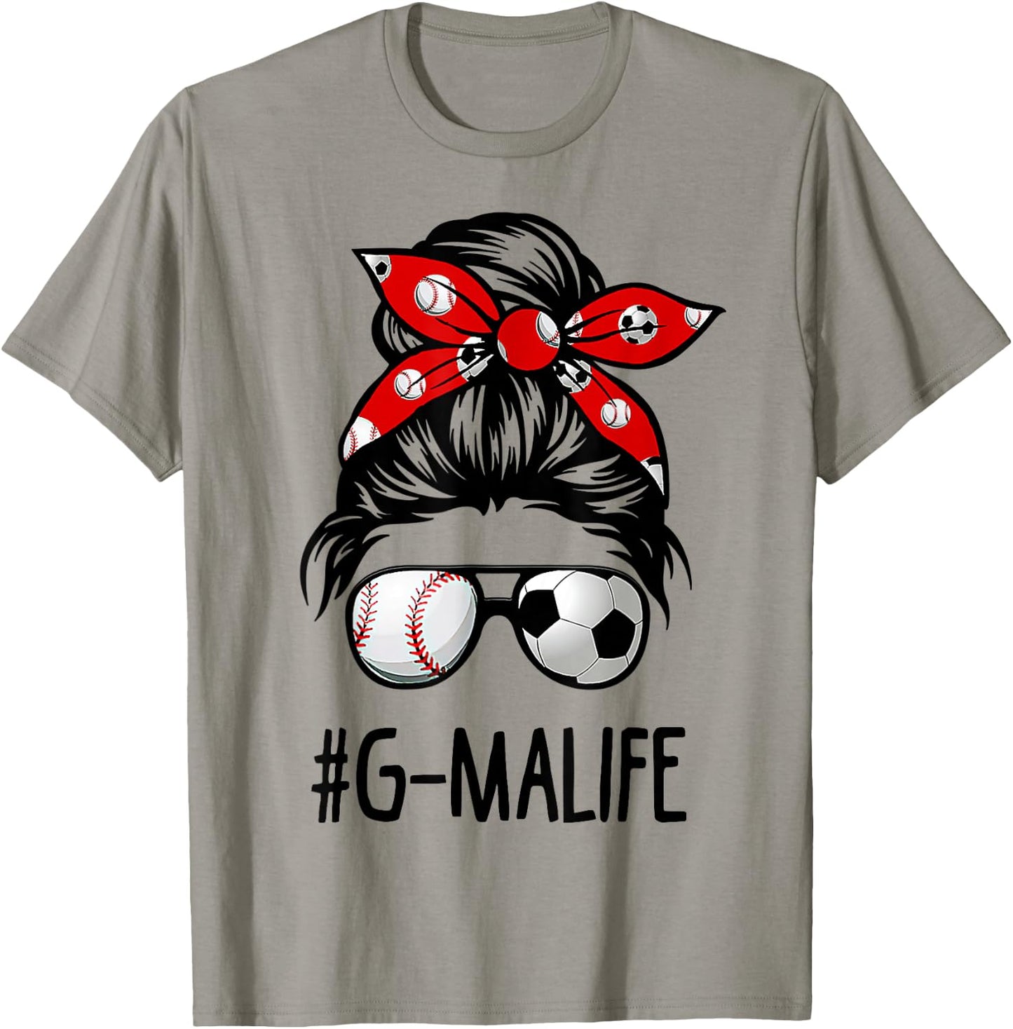 Classy G-ma Life Soccer Messy Bun Baseball Game Day T-Shirt - T-Shirt | Sand