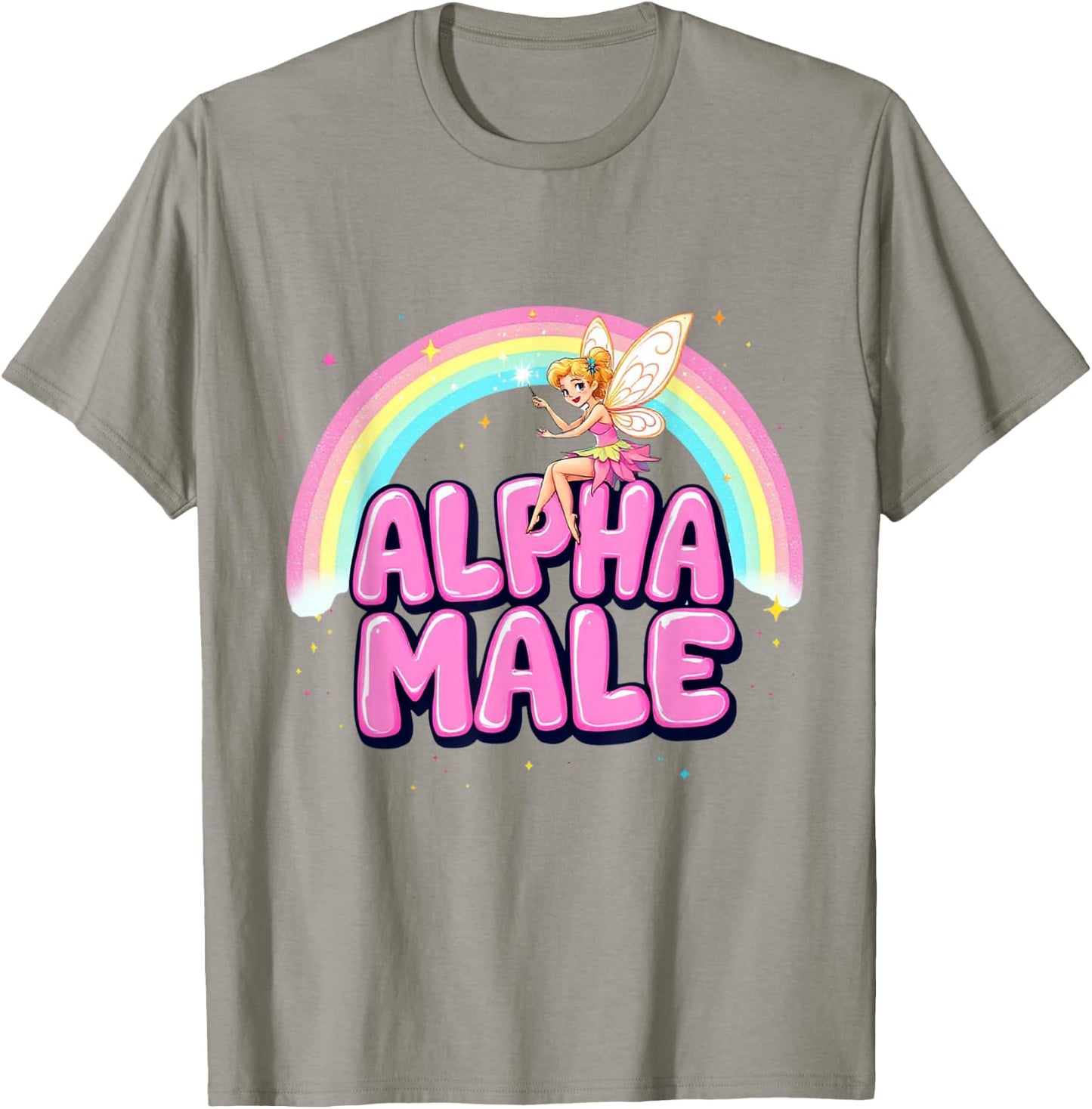 Cute Alpha Male Fairy Funny Sarcastic Humor Ironic Men T-Shirt - T-Shirt | Sand