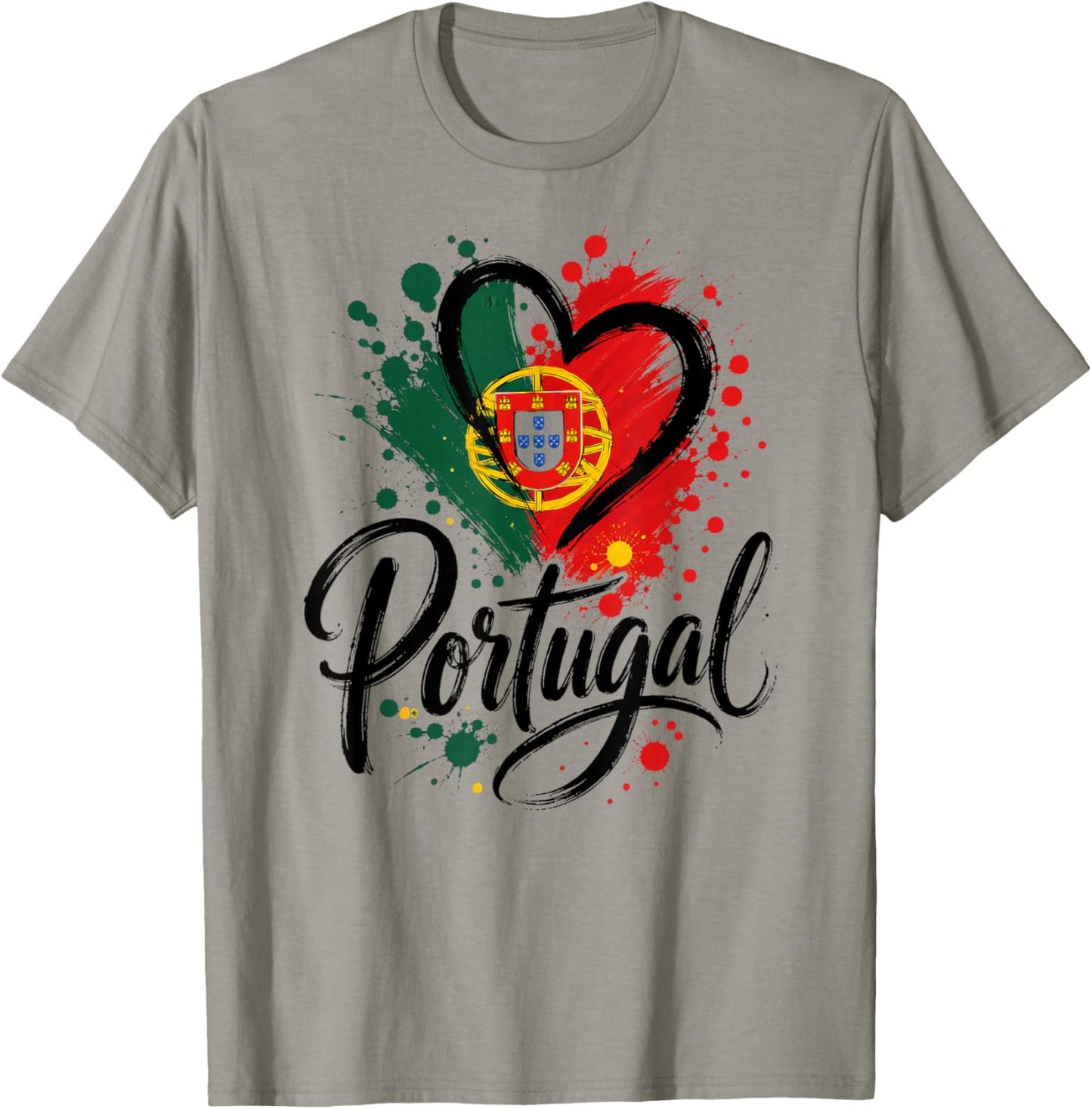 I Love Portugal Vacation Travel Drapeau en Forme de cœur Motif Touristique T-Shirt - T-Shirt | Sand