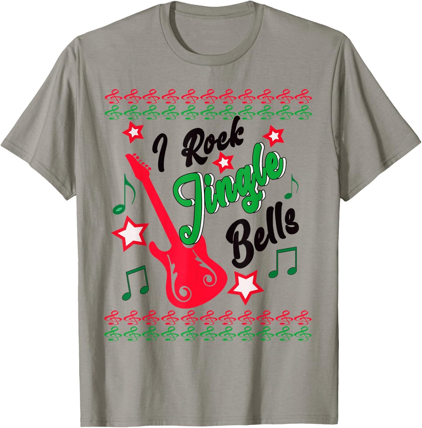 Ugly Christmas Clothing Rock Jingle Bells Holiday Music T-Shirt - T-Shirt | Sand