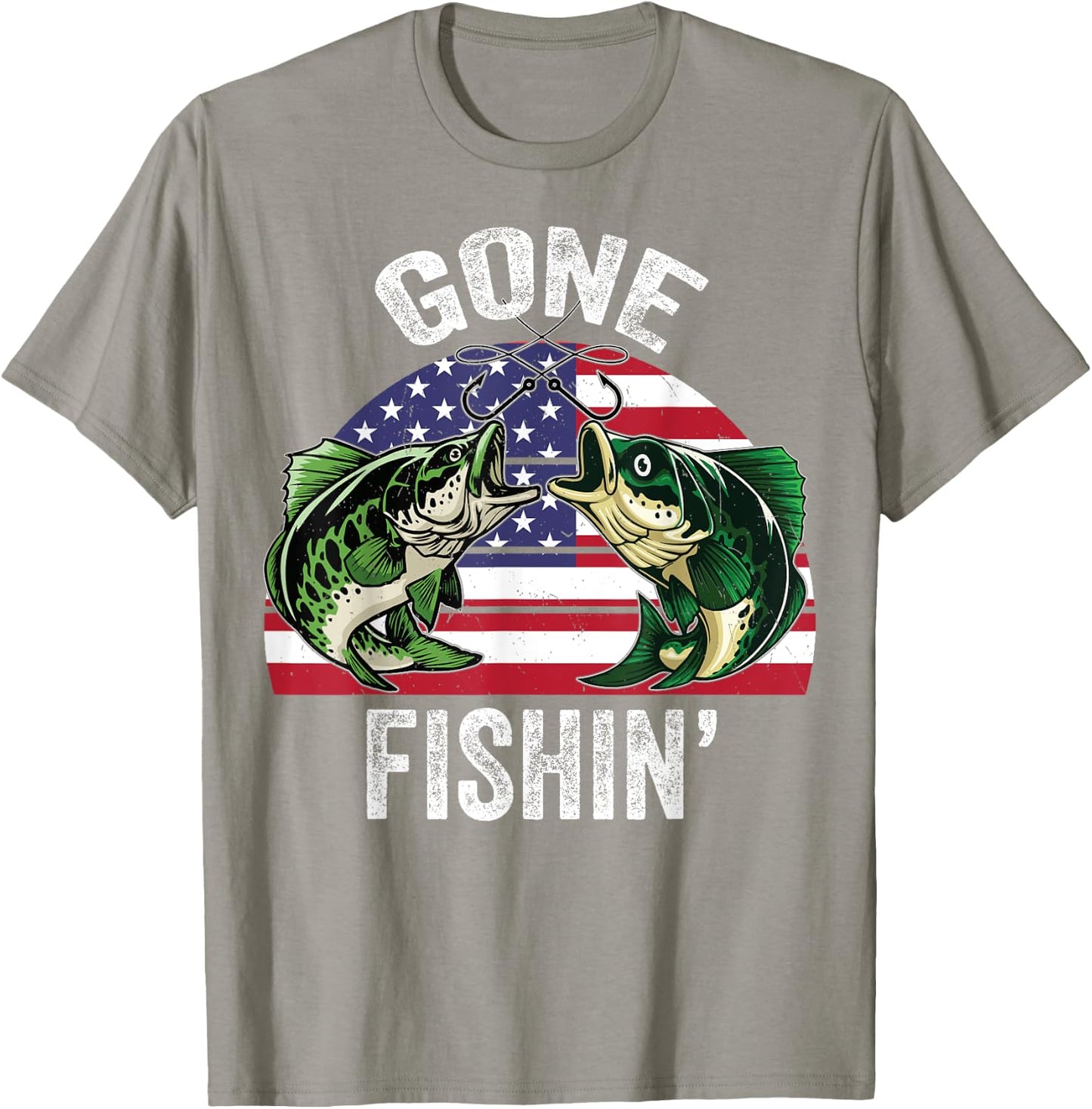 Gone Fishing Dad Shirt Fathers Day Gift Grandpa T-Shirt - T-Shirt | Sand