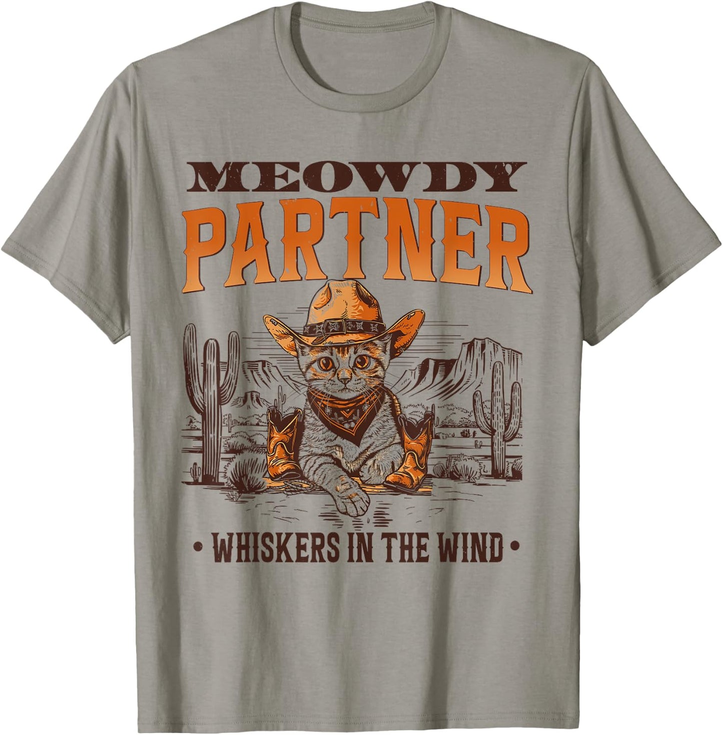 Meowdy Partner Cowboy Cat Vintage Women Kid T-Shirt - T-Shirt | Sand