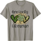 One Lucky Librarian St Patricks Day Leopard Shamrock Library T-Shirt - T-Shirt | Sand