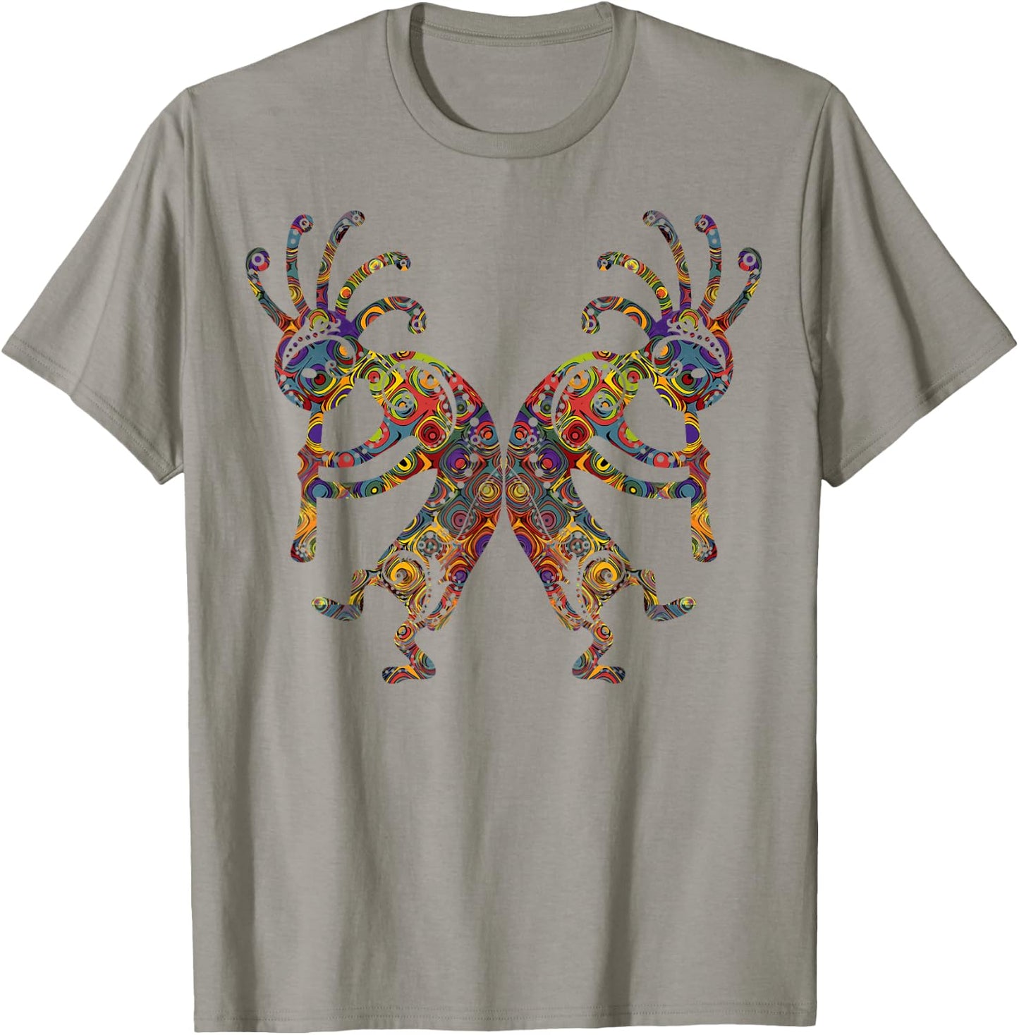 Native American Kokopelli Twins with Ornaments T-Shirt - T-Shirt | Sand
