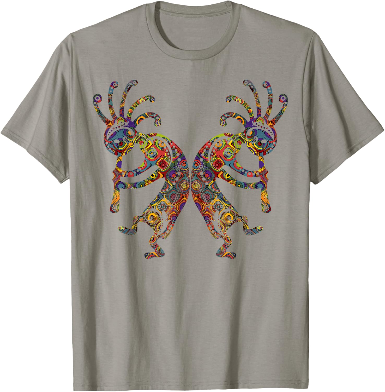 Native American Kokopelli Twins with Ornaments T-Shirt - T-Shirt | Sand