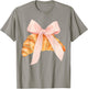 Coquette Pink Bow Croissant Cute Baking Baker Pastry Girl T-Shirt - T-Shirt | Sand
