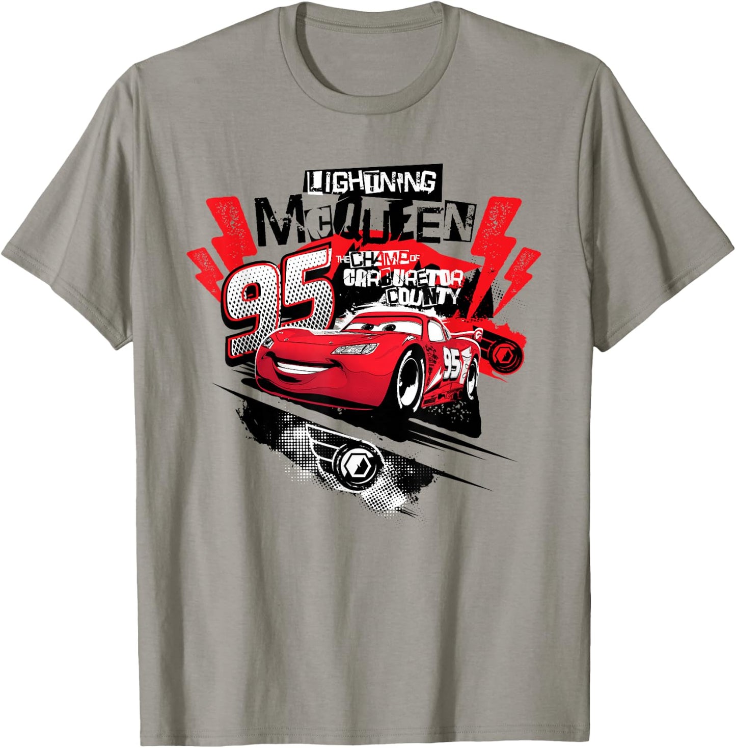 Cars Lightning McQueen Collage , White T-Shirt - T-Shirt | Sand