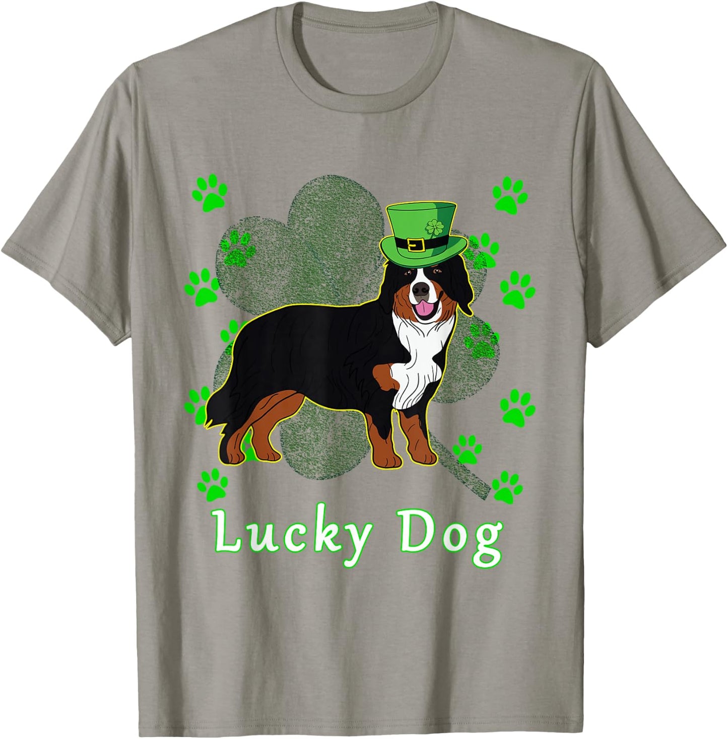 St Patricks Day Dog T Shirt Bernese Mountain Dog Men Women Kids T-Shirt - T-Shirt | Sand