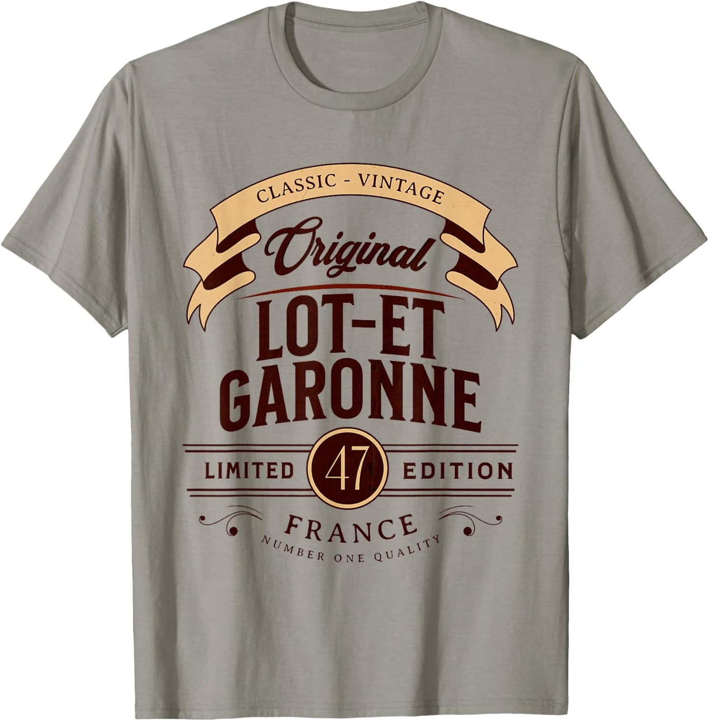 Vintage Lot-et-Garonne France , grey, S T-Shirt - T-Shirt | Sand