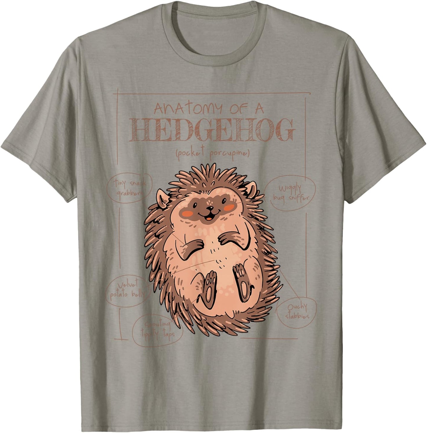 Anatomy of a Hedgehog - Pocket Porcupine T-Shirt - T-Shirt | Sand