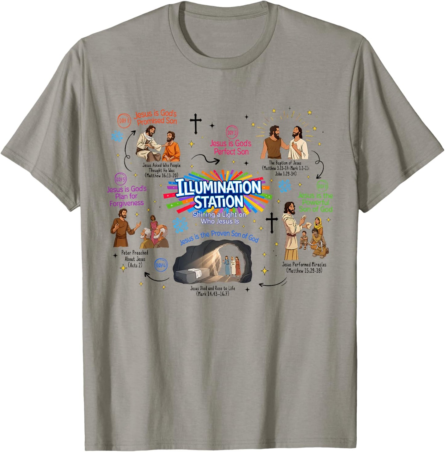 Illumination Station Christian Vbs 2026 Church Summer Camp T-Shirt - T-Shirt | Sand
