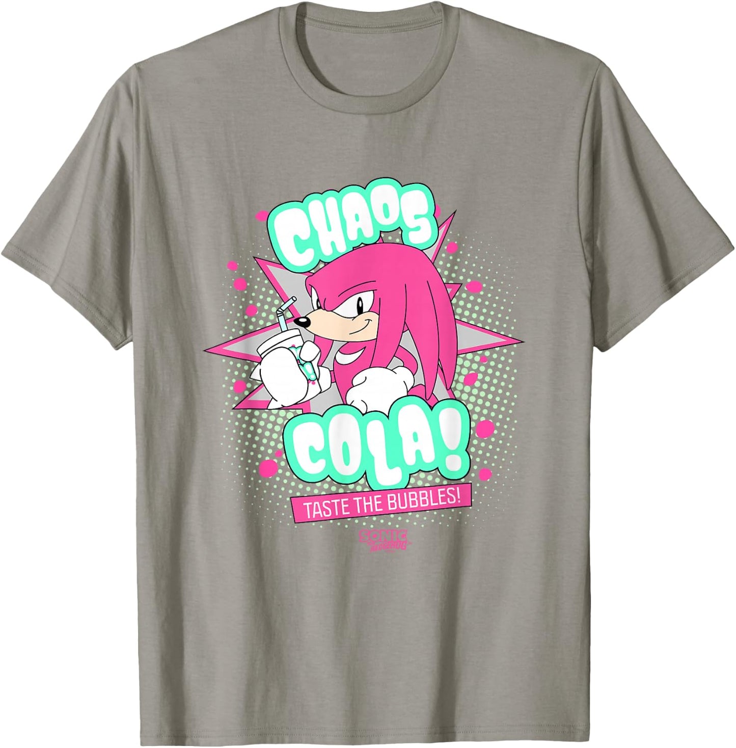 Sonic The Hedgehog Knuckles Chaos Cola Taste The Bubbles T-Shirt - T-Shirt | Sand