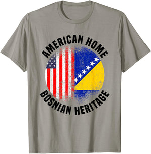Bosnia Outfit & Women US American Bosnian Flag T-Shirt - T-Shirt | Sand