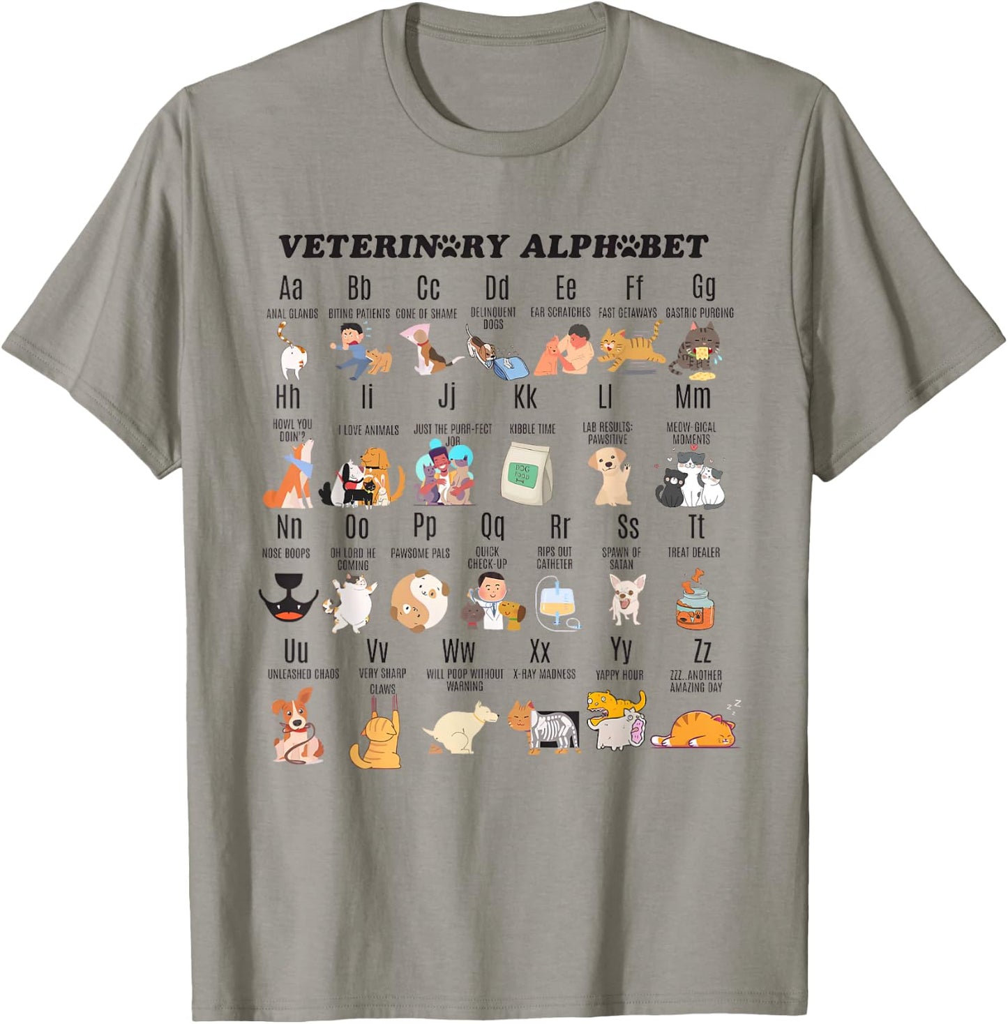 Veterinary Medicine Alphabet Veterinarian Veterinary Student T-Shirt - T-Shirt | Sand