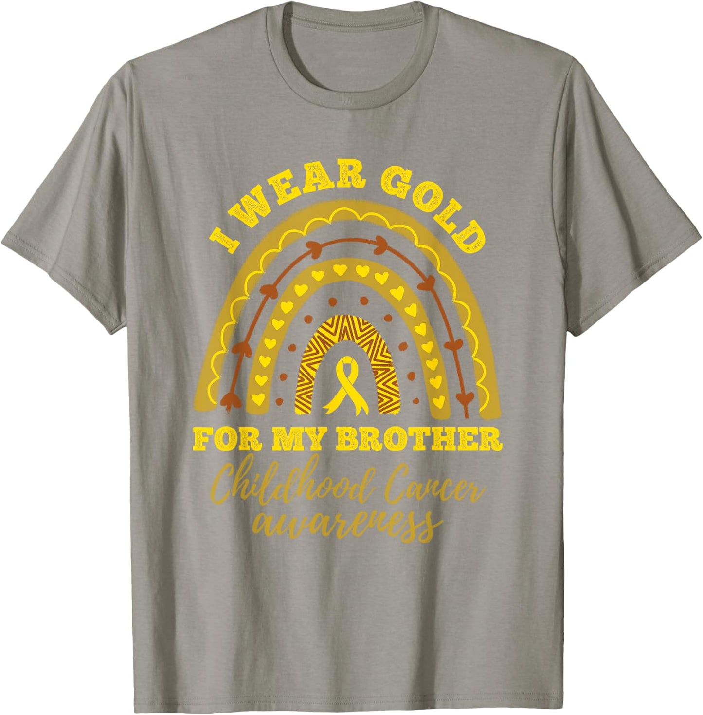I Wear Gold For My Brother Childhood Cancer Awareness T-Shirt - T-Shirt | Sand