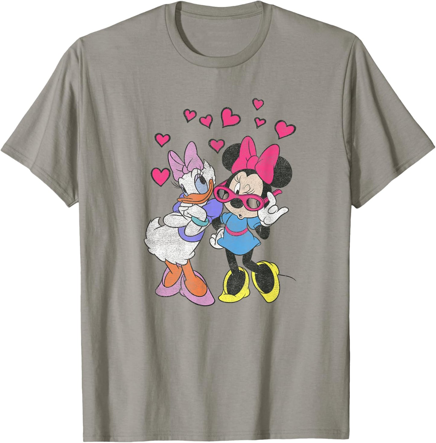 Disney Mickey and Friends Minnie & Daisy Hearts Portrait T-Shirt - T-Shirt | Sand