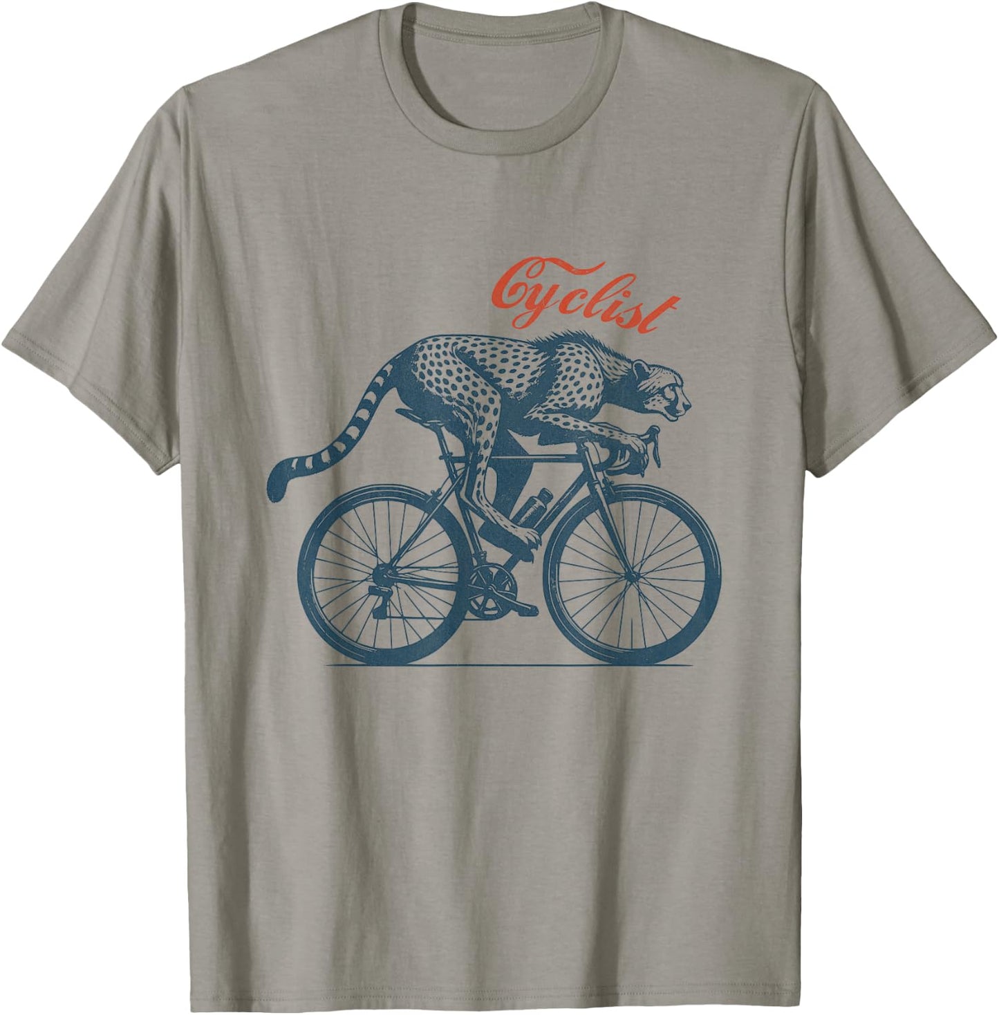 Cycling Cheetah, Cyclist Biking Bicycle Accessories T-Shirt - T-Shirt | Sand