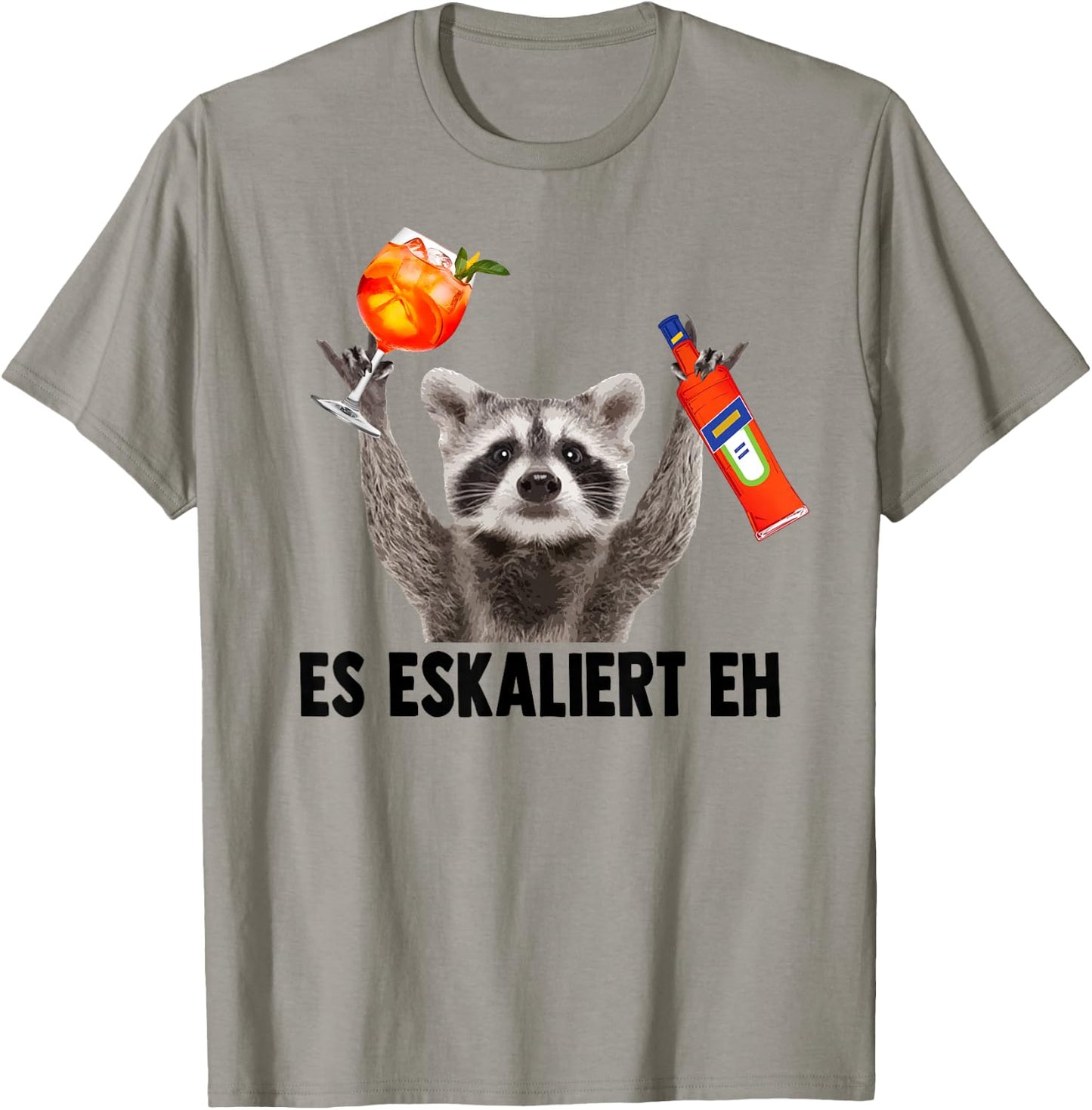 ES ESKALIERT EH X Raccoon Meme Racoon X Pedro Spritz , White T-Shirt - T-Shirt | Sand
