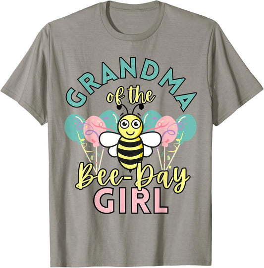 Grandma of the Bee-Day Girl Birthday Funny Matching Family T-Shirt - T-Shirt | Sand