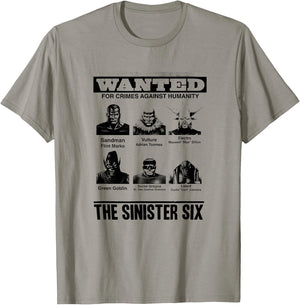 Marvel Comics Retro Classic The Sinister Six Wanted Poster T-Shirt - T-Shirt | Sand