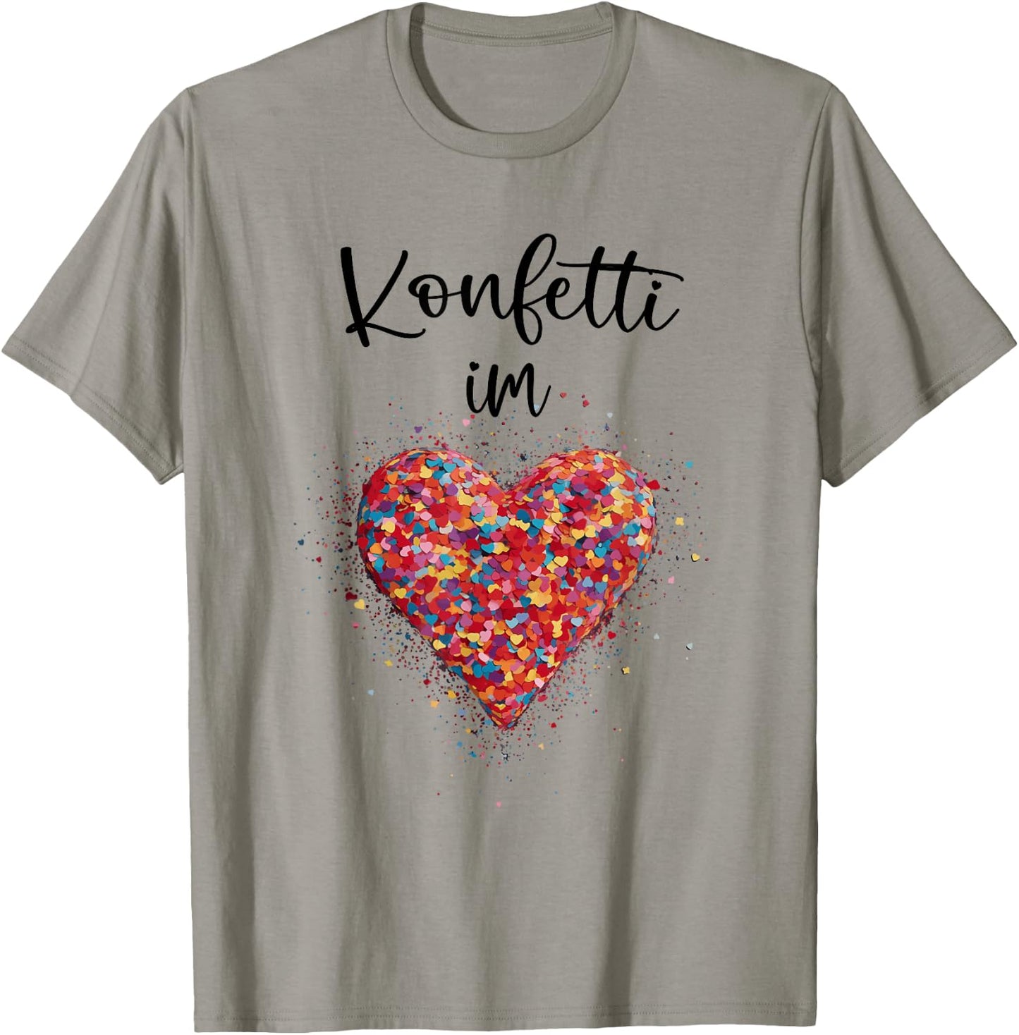 Confetti in the Heart - Kölle Alaaf Red White Carnival Fashing , White T-Shirt - T-Shirt | Sand