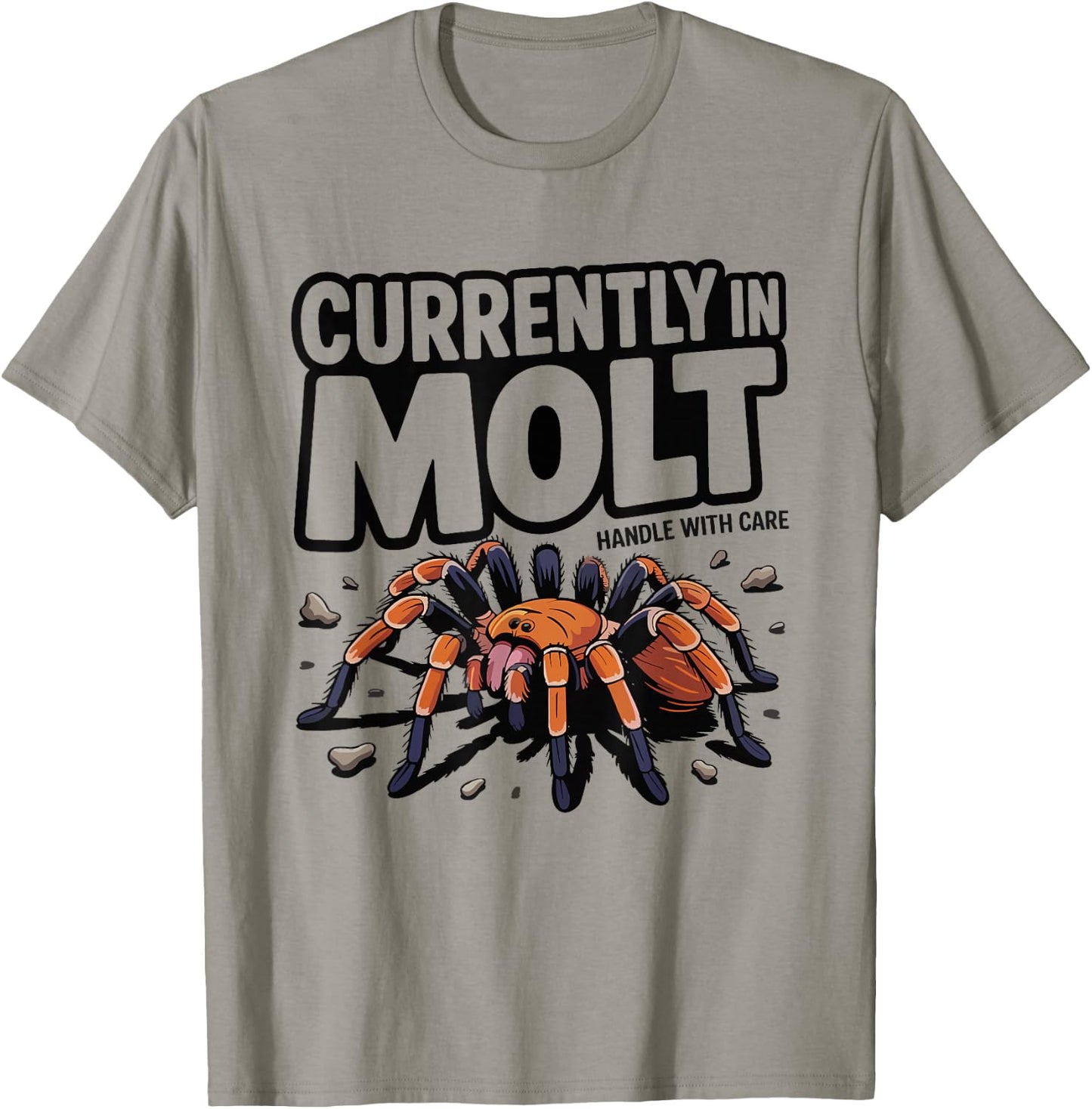 Tarantula Keeper Molting Humor Spider Skins Graphic Molt T-Shirt - T-Shirt | Sand
