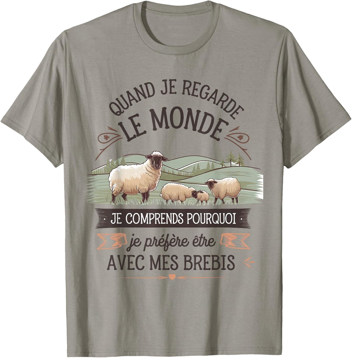 Funny Sheep | Funny Quote Shepherd Herd Sheep , white, S T-Shirt - T-Shirt | Sand