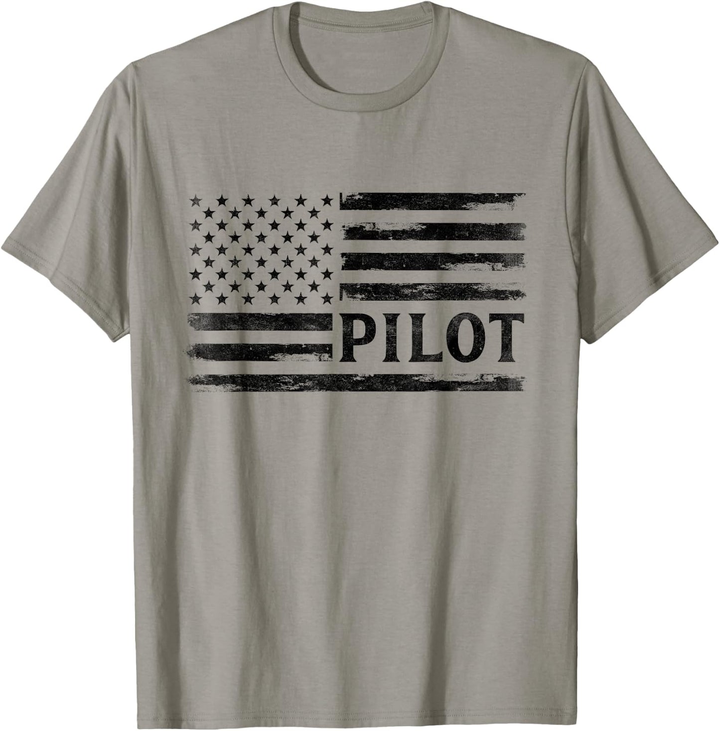 Pilot Black Vintage USA Flag Father's Day Aviator T-Shirt - T-Shirt | Sand