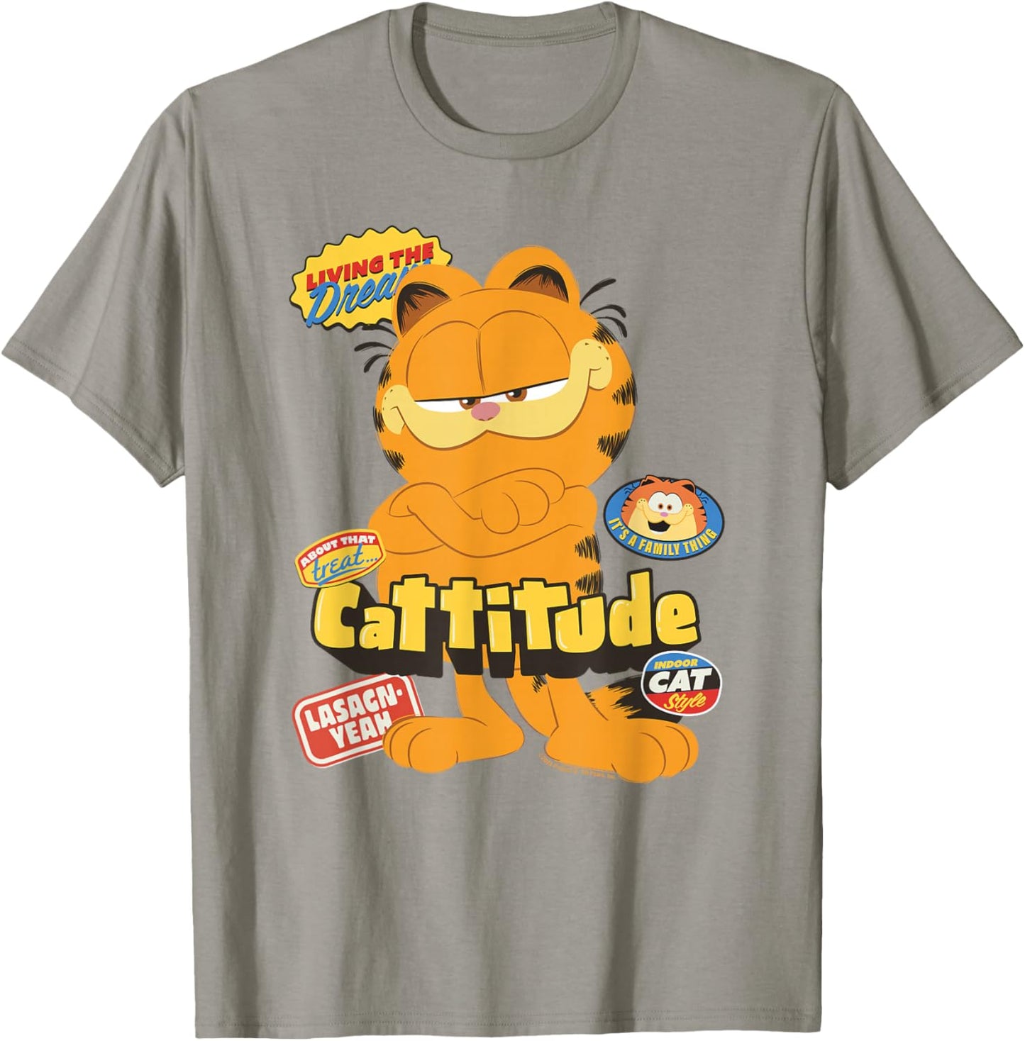 Garfield Cattitude , grey, S T-Shirt - T-Shirt | Sand